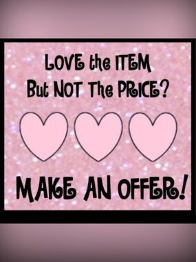 Pink Glitter Graphic 'Make An Offer' Sign
